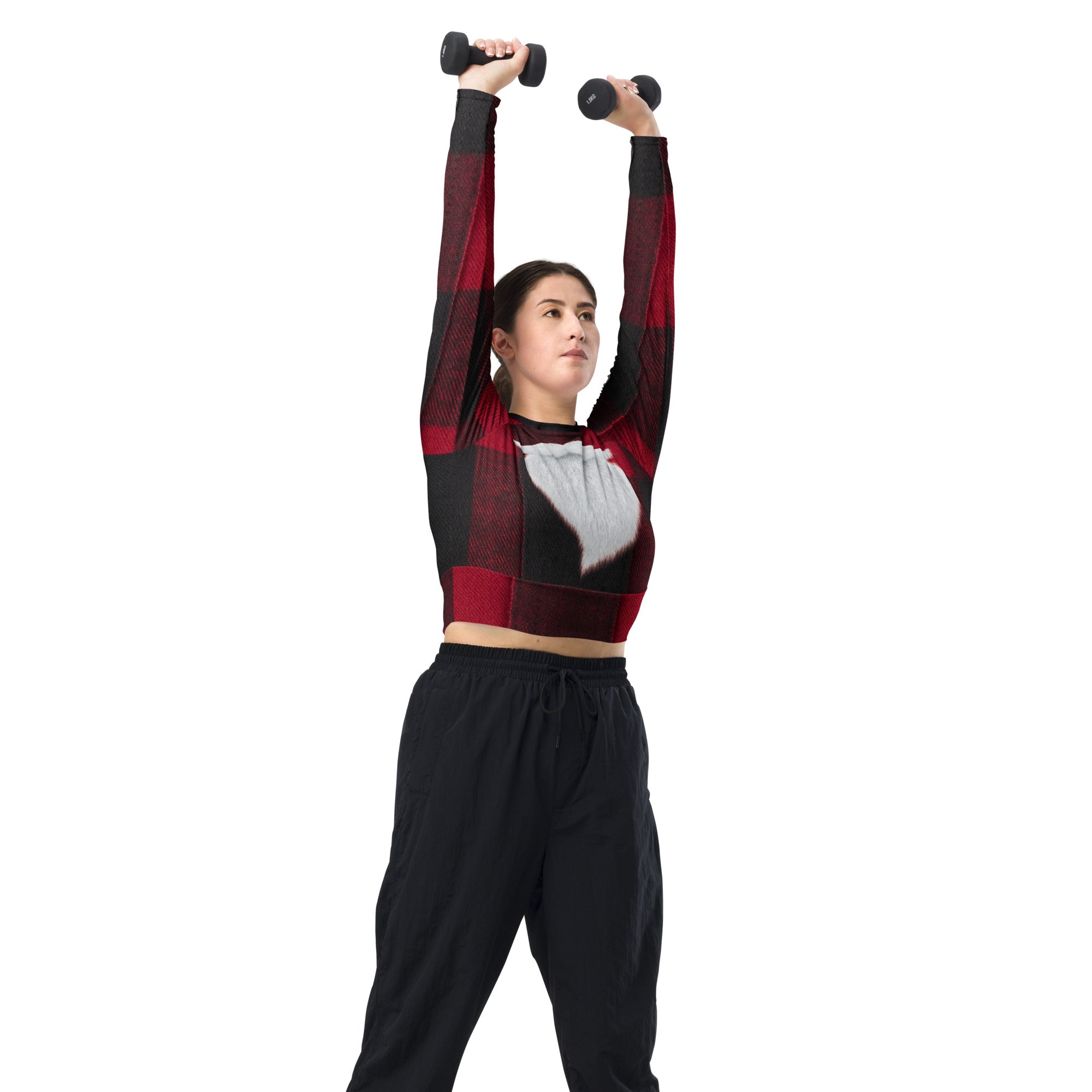 Girls' Christmas Cropped Top. Not-a-PJ Plaid Christmas Streetwear or Activewear. WickedYo.